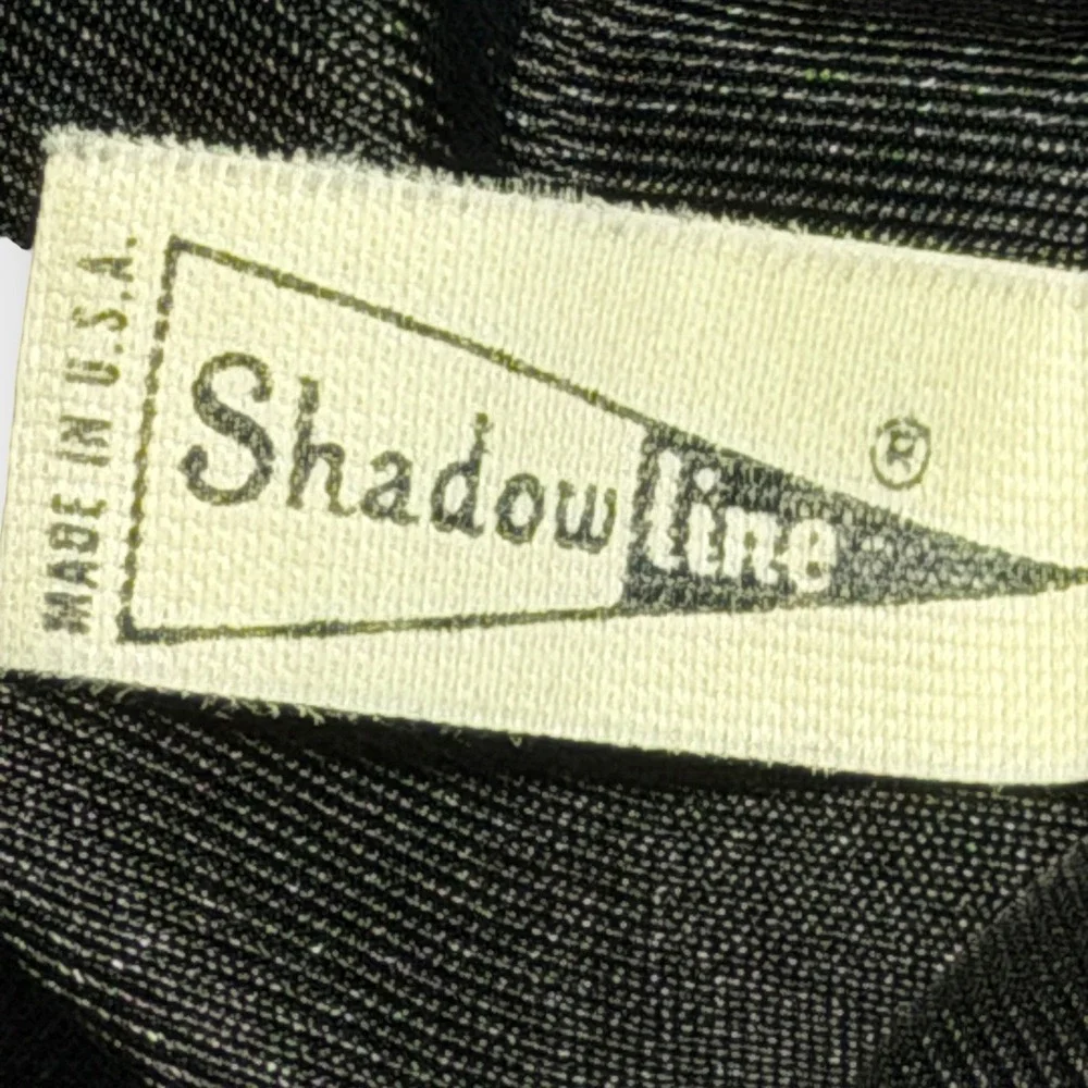 Shadowline Vtg Black Full Slip Dress‎ Lace Trim Nylon Lingerie Made in USA Sz 34